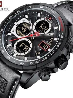Naviforce NF9197 Men’s Leather Strap Watch